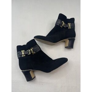 Joan David Black Suede Boots 7.5 Women's Designer Dressy Classic